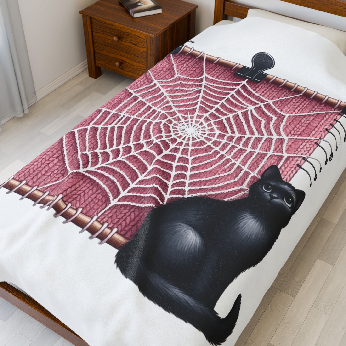 Cozy Cat-Themed Velveteen Plush Blanket | Purr-fect for Halloween, Home Decor, Cat Lovers, Gift for Her, Cozy Nights