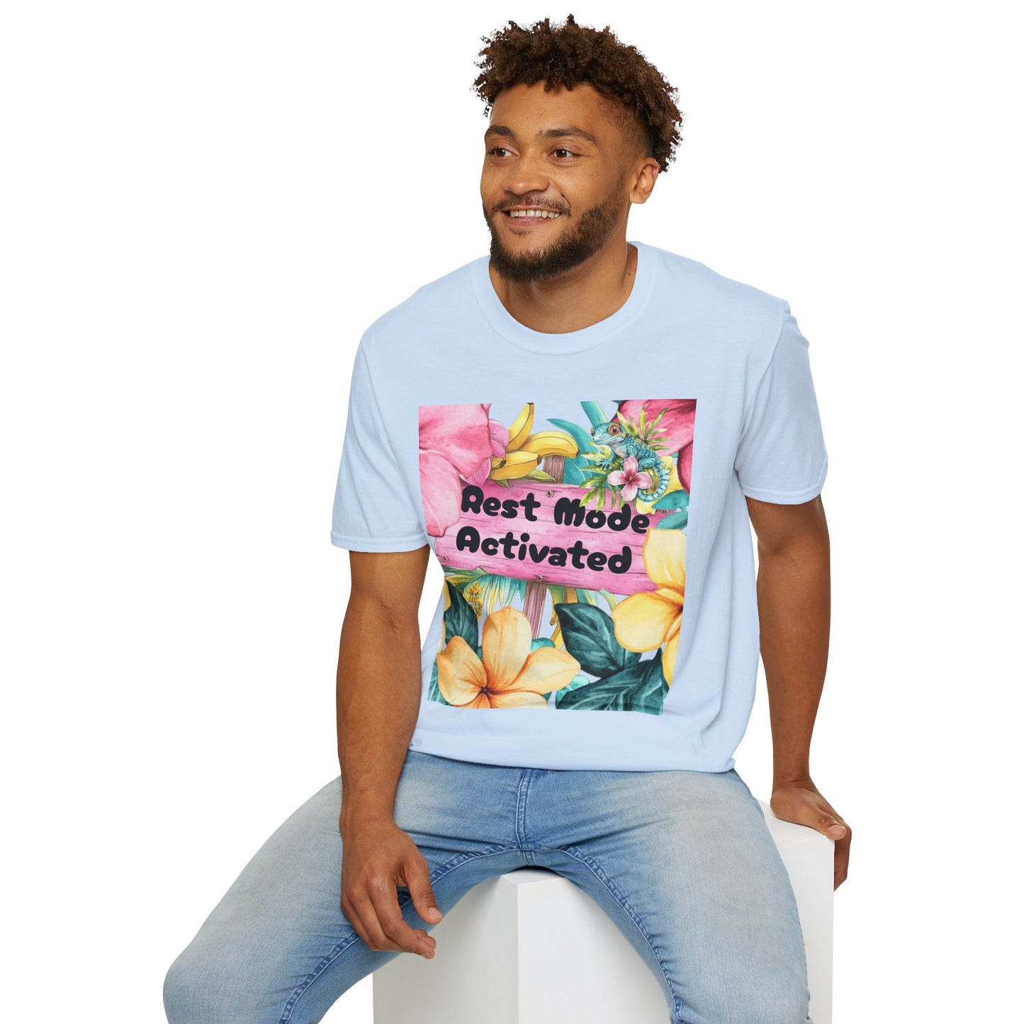T-Shirt — "Rest Mode Activated" Floral Beach Graphic Tee