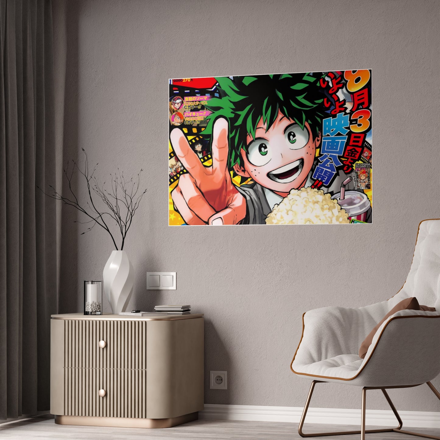 Anime Character Poster — Colorful Pop Art Izuku Midoriya Movie Design
