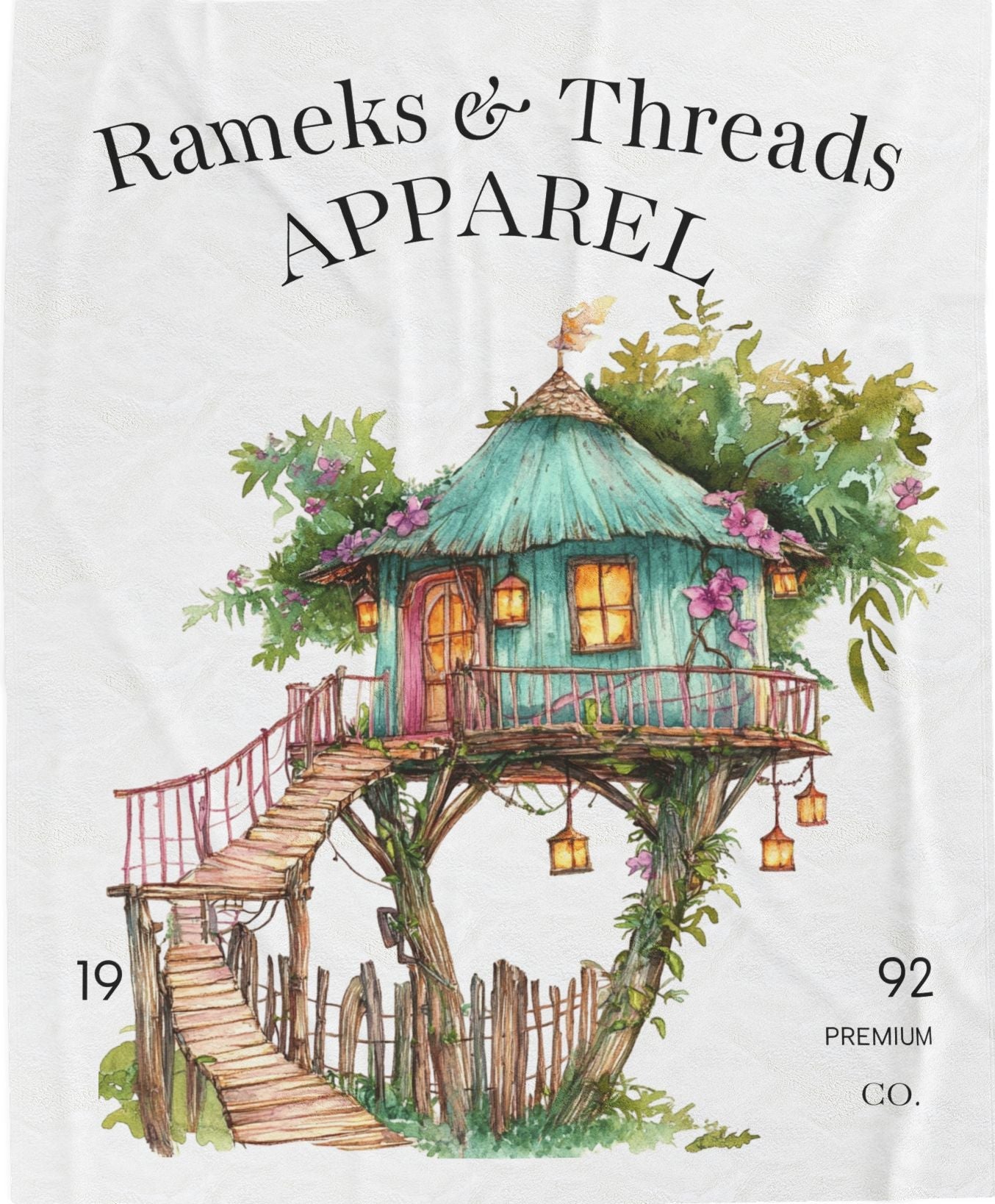 Cute Tree House Velveteen Plush Blanket