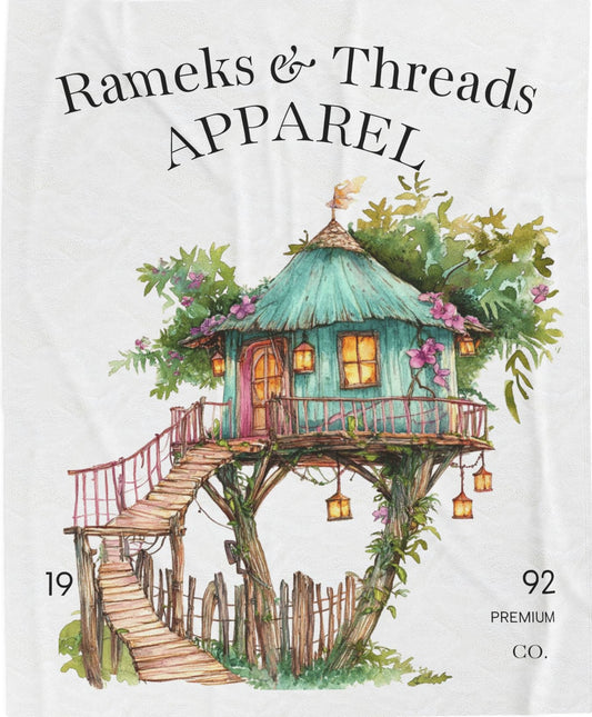 Cute Tree House Velveteen Plush Blanket