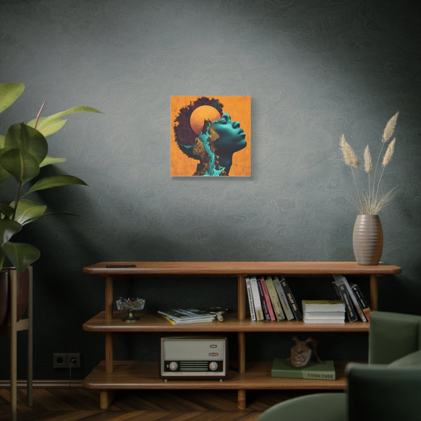 Afrofuturist Canvas Wall Art — 'Solace' Portrait on Matte Stretched Canvas