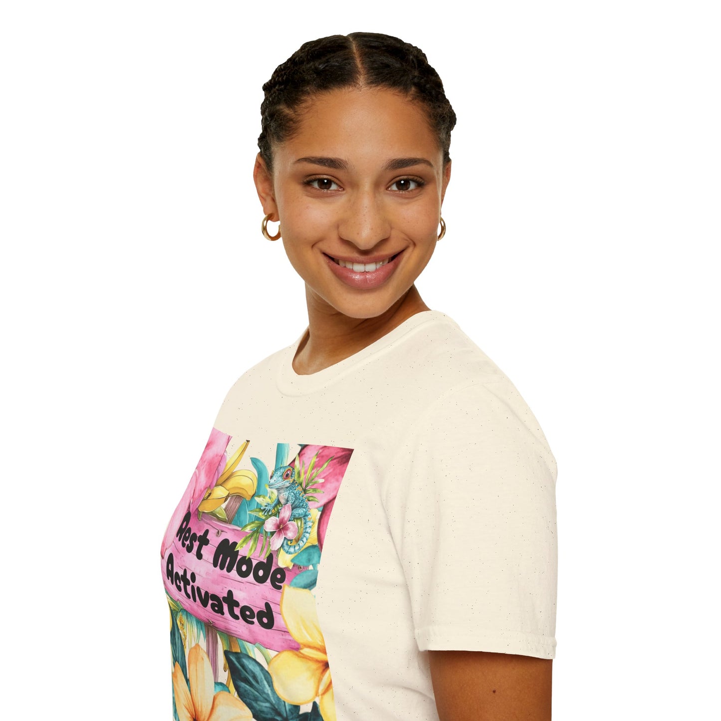T-Shirt — "Rest Mode Activated" Floral Beach Graphic Tee