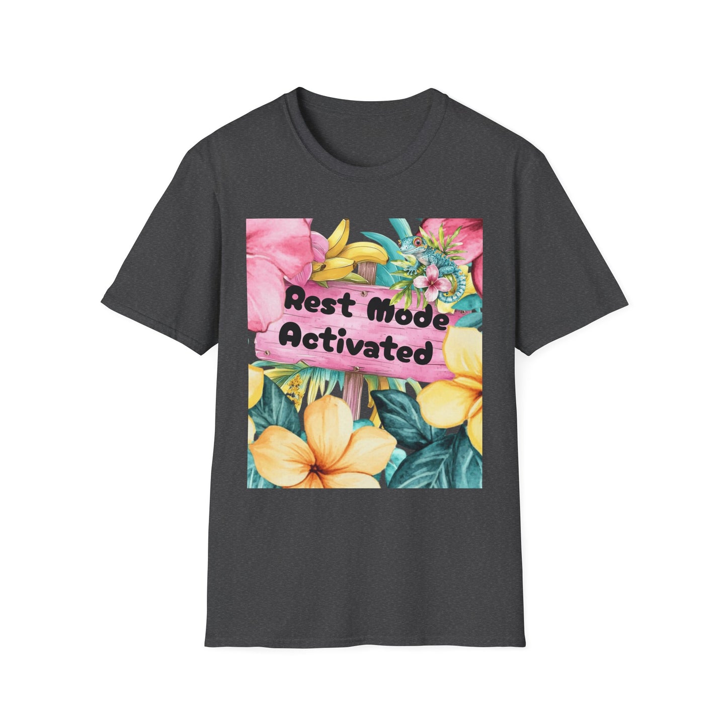 T-Shirt — "Rest Mode Activated" Floral Beach Graphic Tee