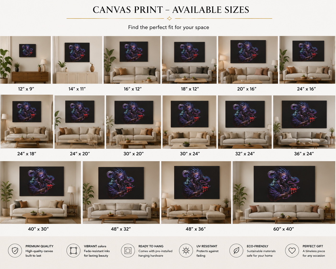 Mystic Sorcerer Canvas Print — Dark Fantasy Wall Art