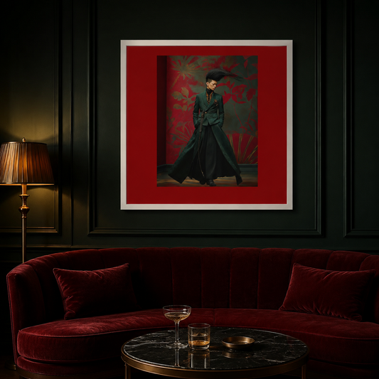 Fashion Gaze: Victorian Portrait Poster | Colored Frame Art Print