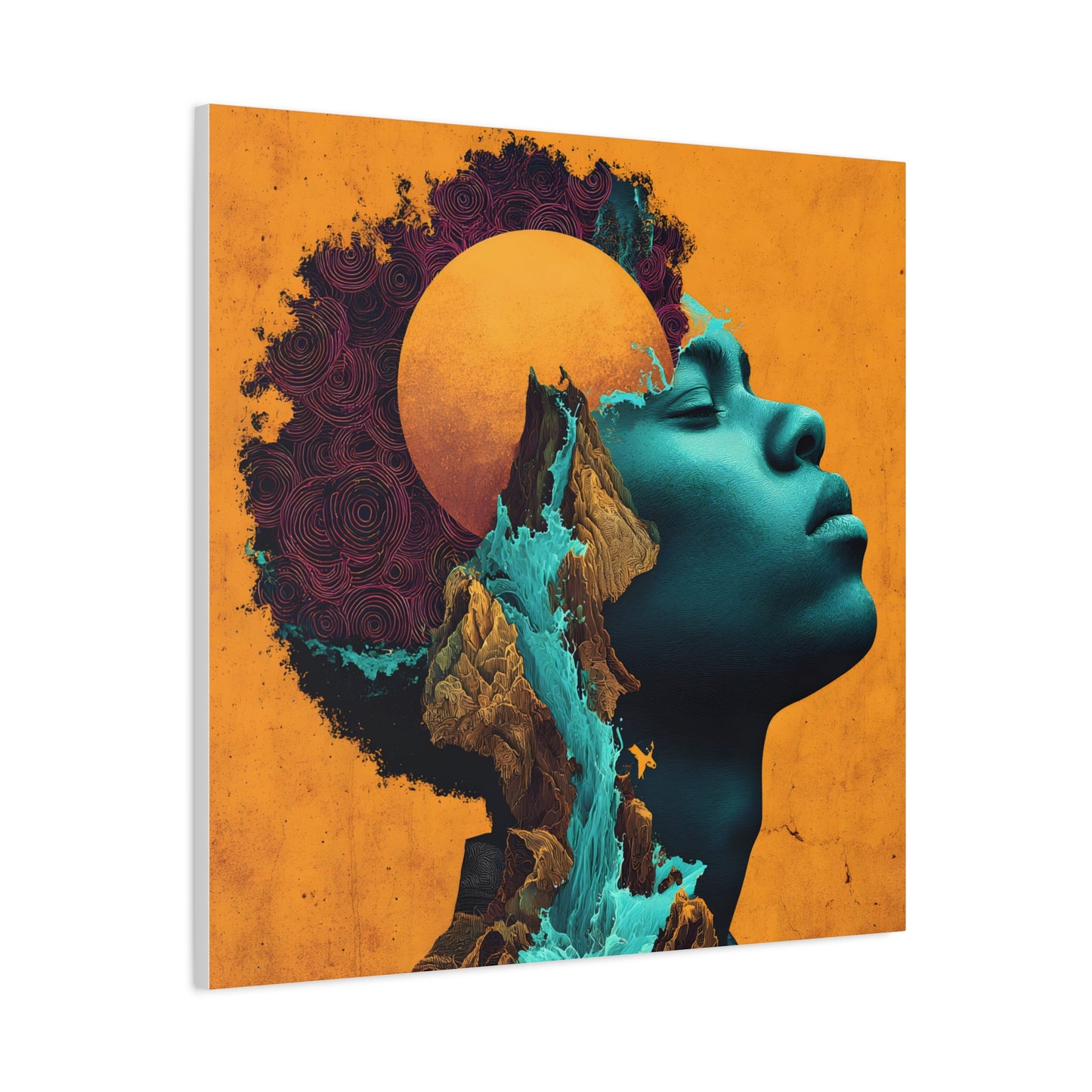 Afrofuturist Canvas Wall Art — 'Solace' Portrait on Matte Stretched Canvas