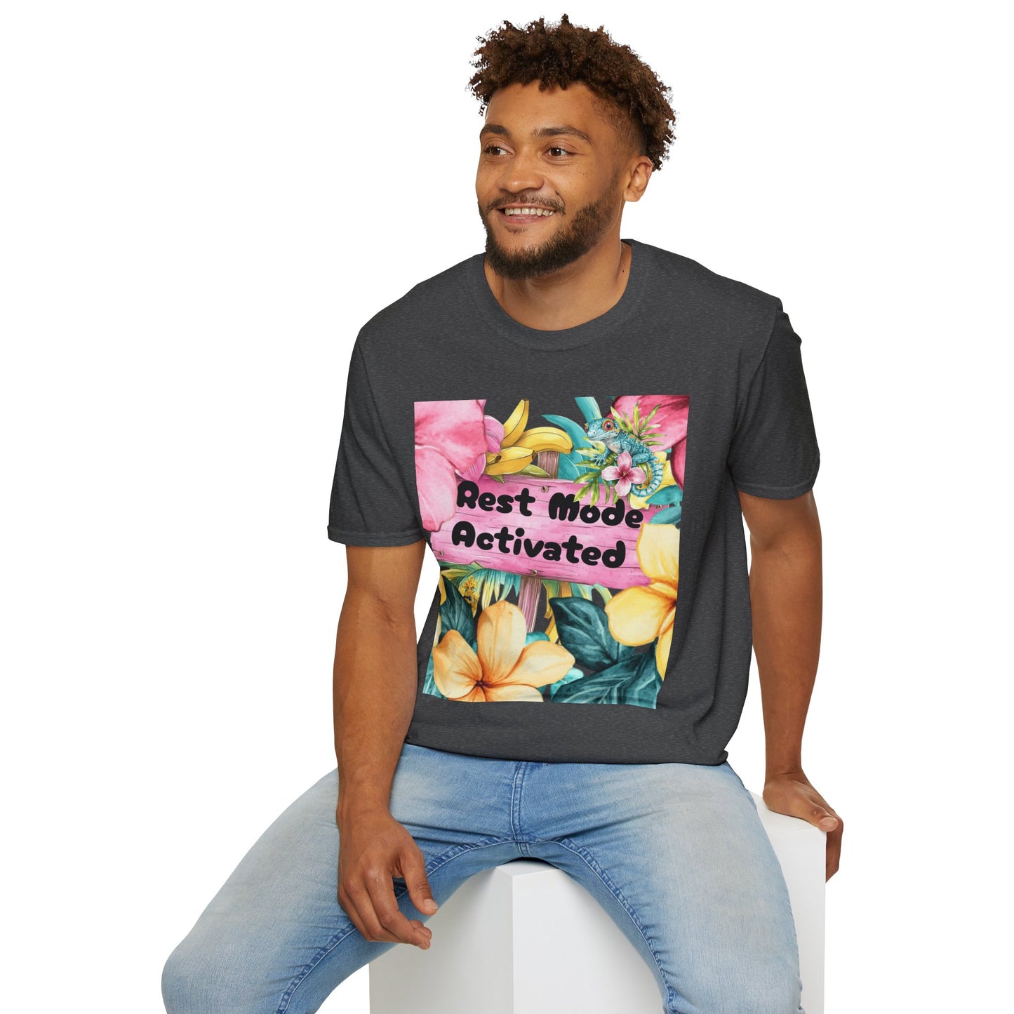 T-Shirt — "Rest Mode Activated" Floral Beach Graphic Tee