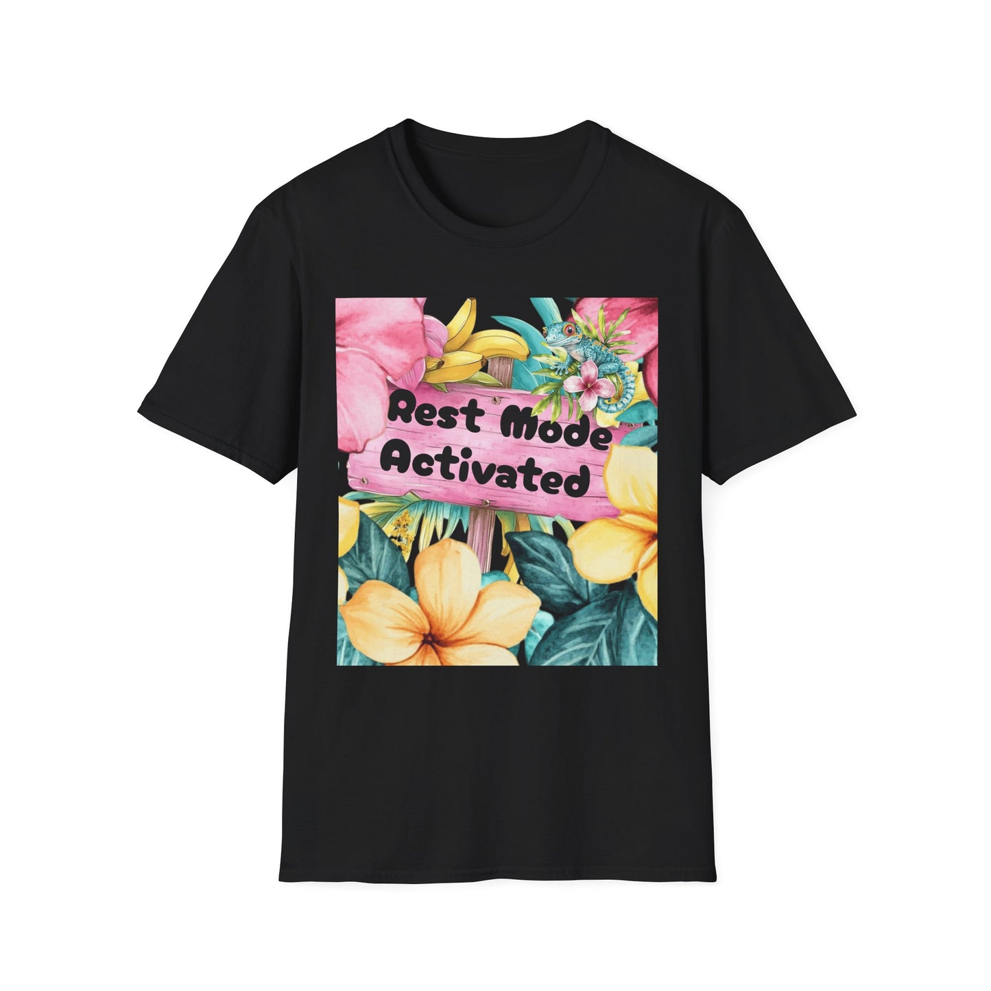 T-Shirt — "Rest Mode Activated" Floral Beach Graphic Tee