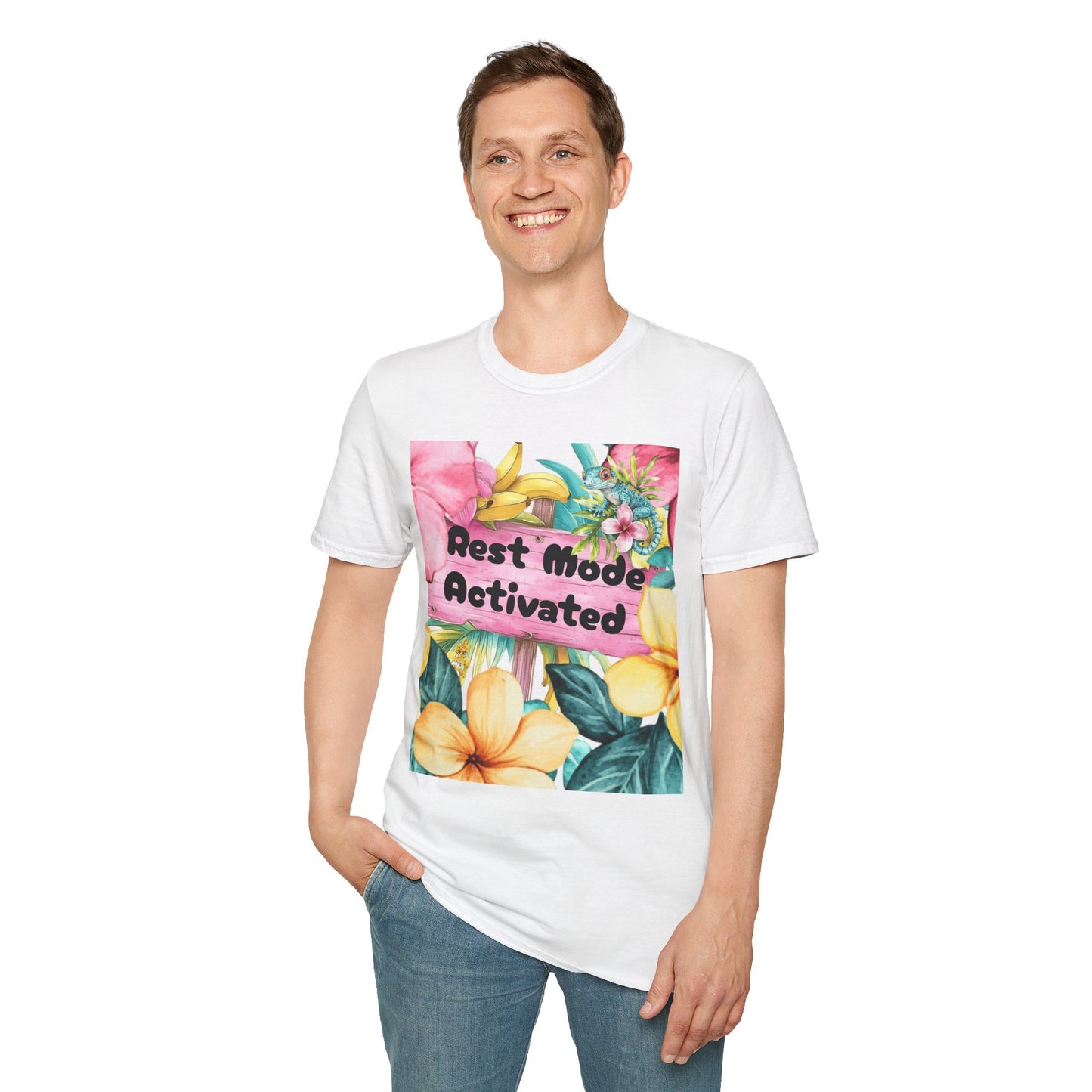 T-Shirt — "Rest Mode Activated" Floral Beach Graphic Tee
