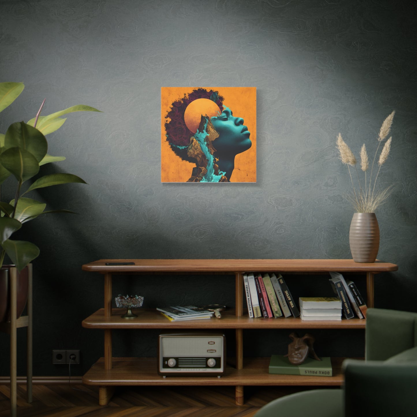 Afrofuturist Canvas Wall Art — 'Solace' Portrait on Matte Stretched Canvas