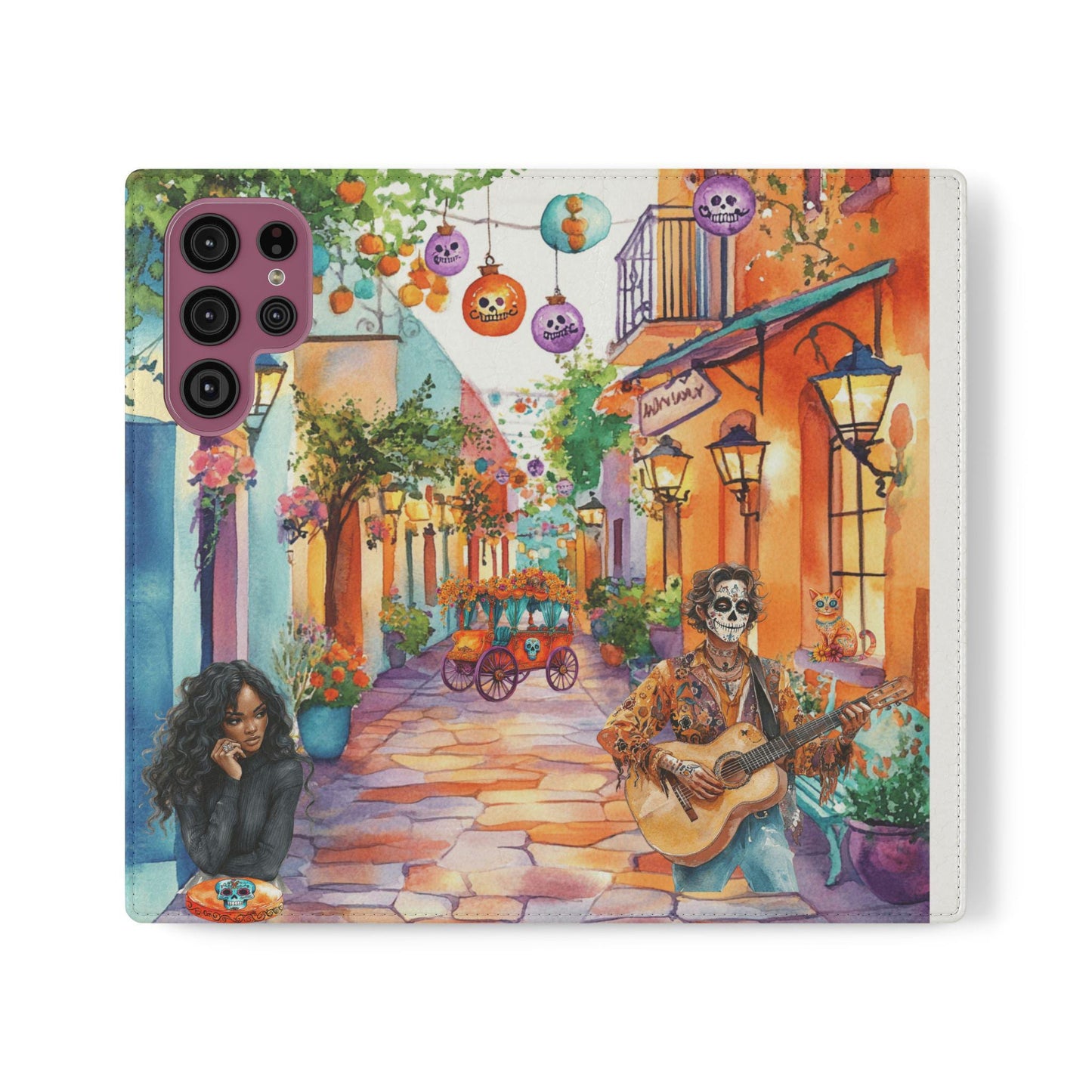 Vibrant Art Flip Cases for Smartphones, Colorful Protective Wallet Case, Unique Gift for Music Lovers, Perfect for Halloween and Year-Round
