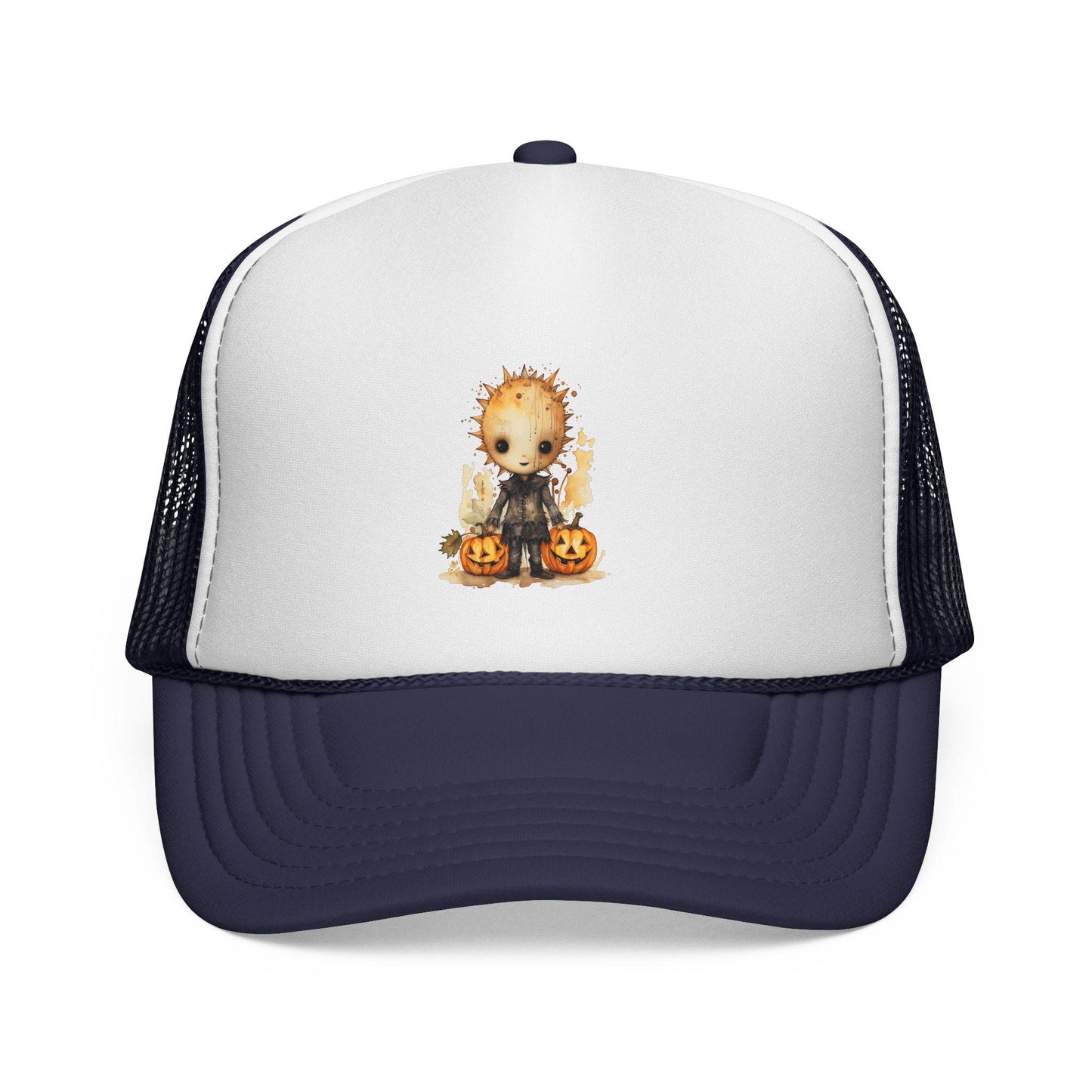 Halloween Trucker Cap: Spooky Pumpkin Hat, Fall Fashion