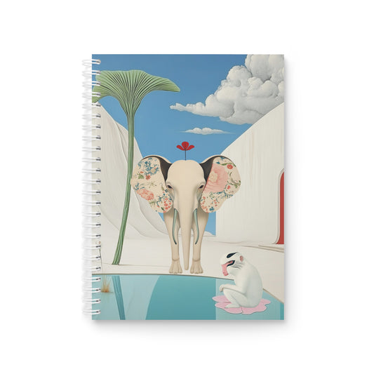 Surreal Elephant & Monkey Notebook — Dreamy Botanical Art Journal