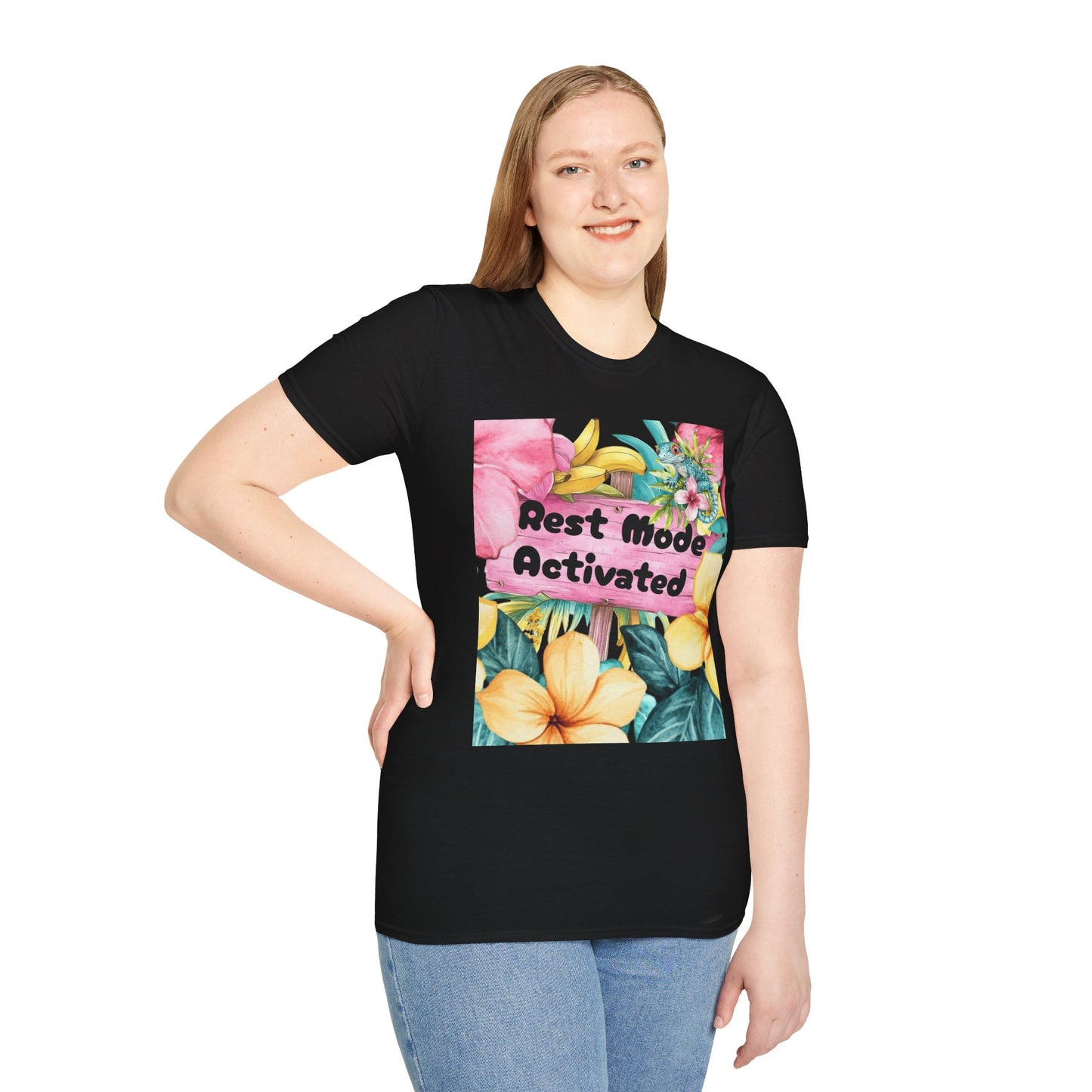 T-Shirt — "Rest Mode Activated" Floral Beach Graphic Tee