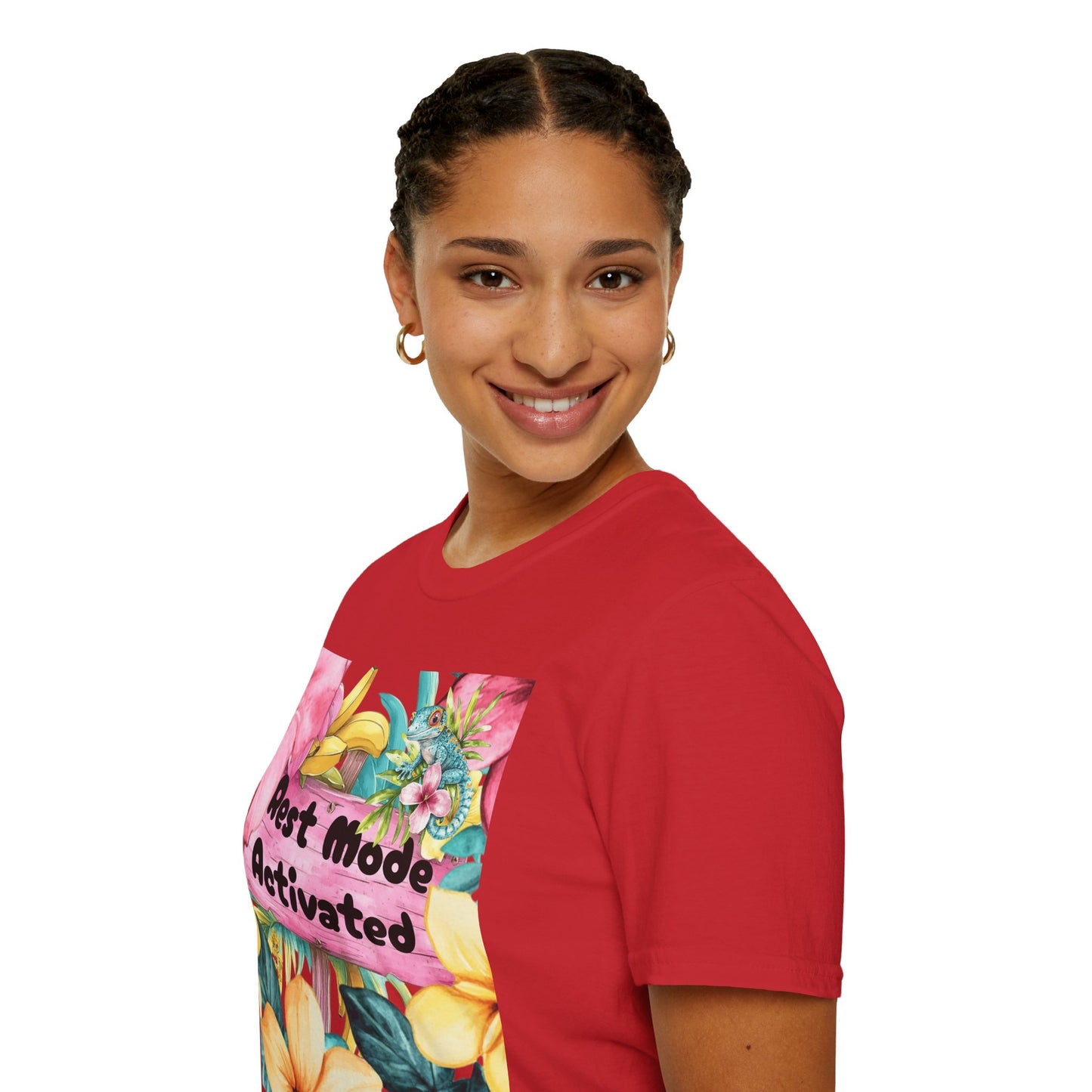 T-Shirt — "Rest Mode Activated" Floral Beach Graphic Tee