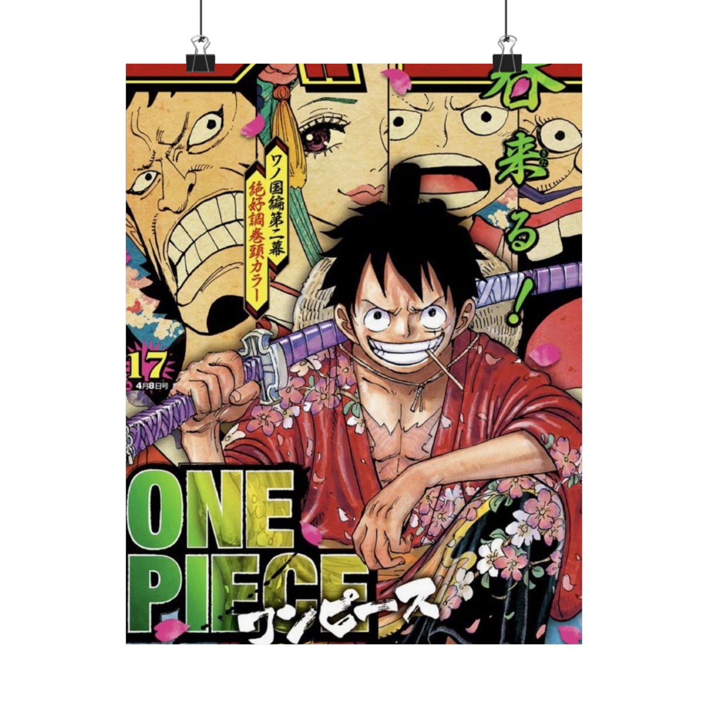 One Piece Anime Poster — Luffy Manga Cover Satin Print (300gsm)