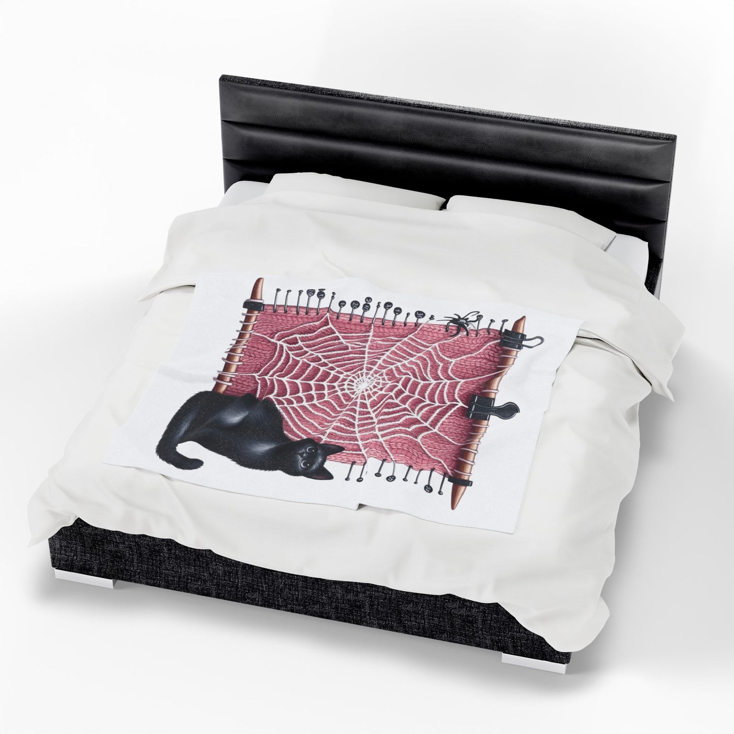 Cozy Cat-Themed Velveteen Plush Blanket | Purr-fect for Halloween, Home Decor, Cat Lovers, Gift for Her, Cozy Nights