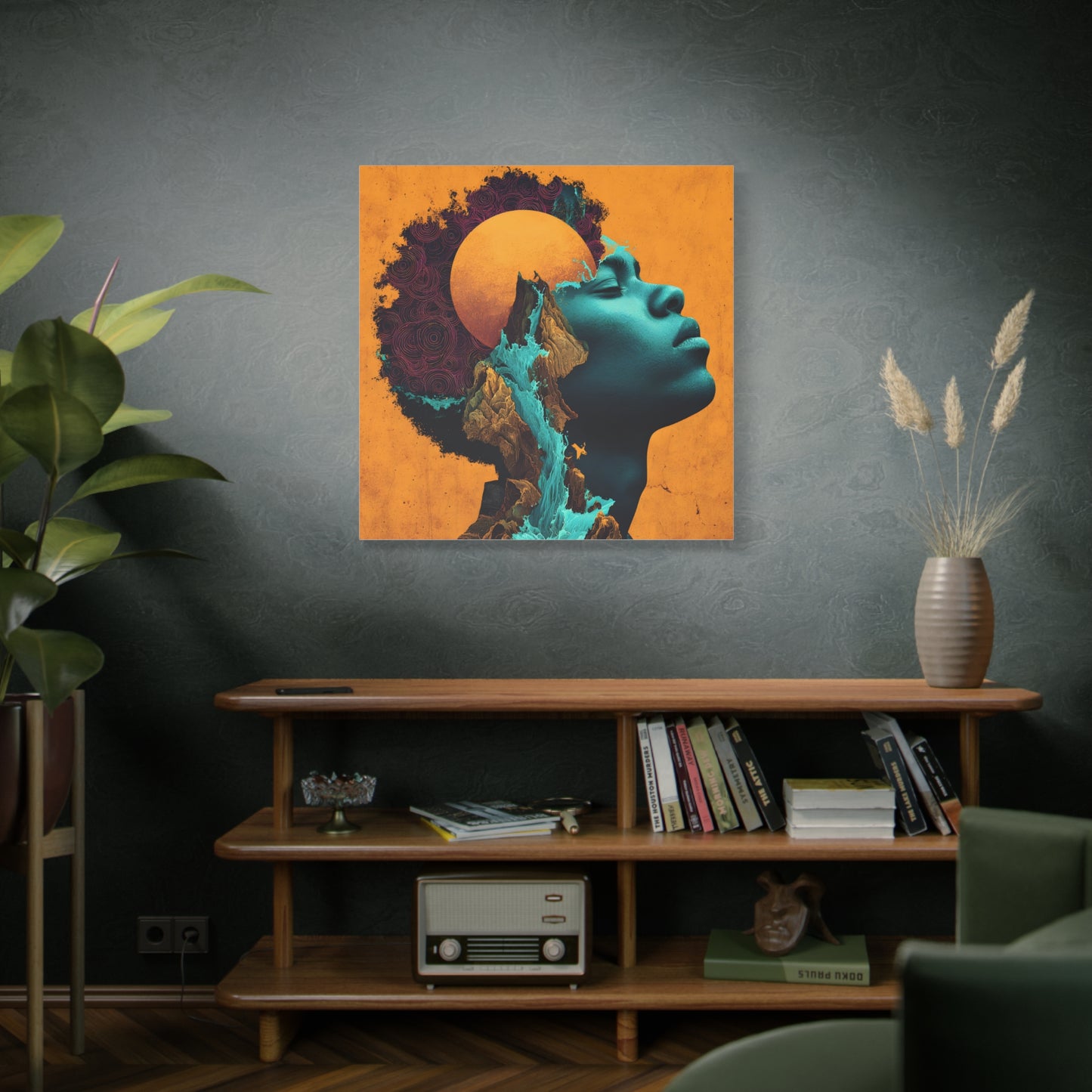 Afrofuturist Canvas Wall Art — 'Solace' Portrait on Matte Stretched Canvas