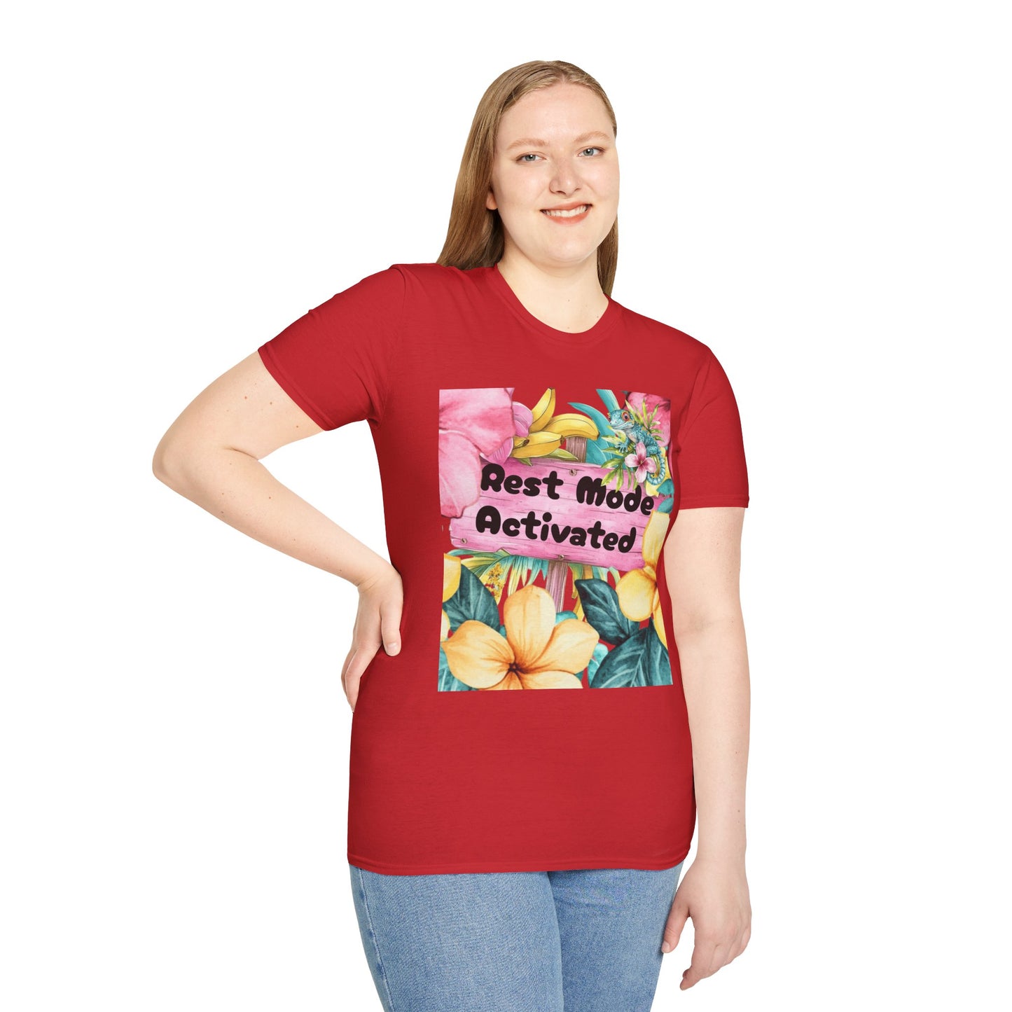 T-Shirt — "Rest Mode Activated" Floral Beach Graphic Tee