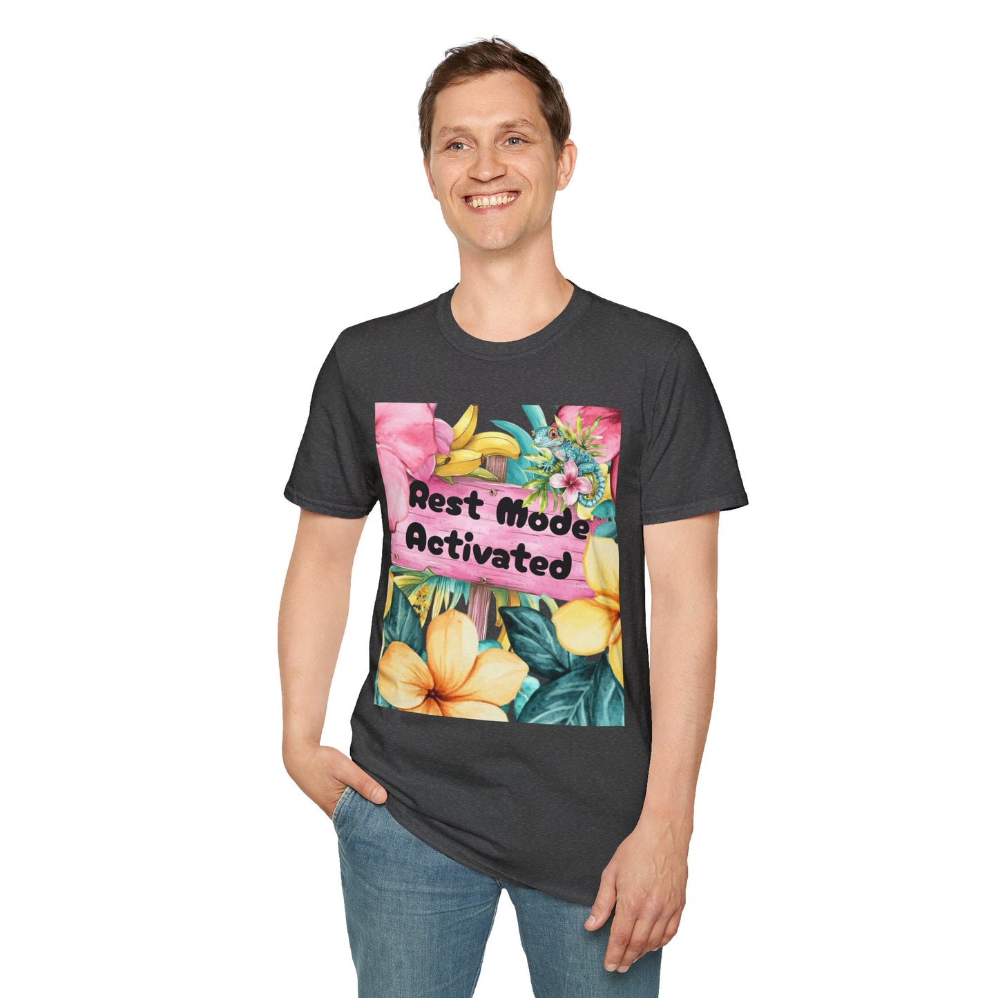T-Shirt — "Rest Mode Activated" Floral Beach Graphic Tee