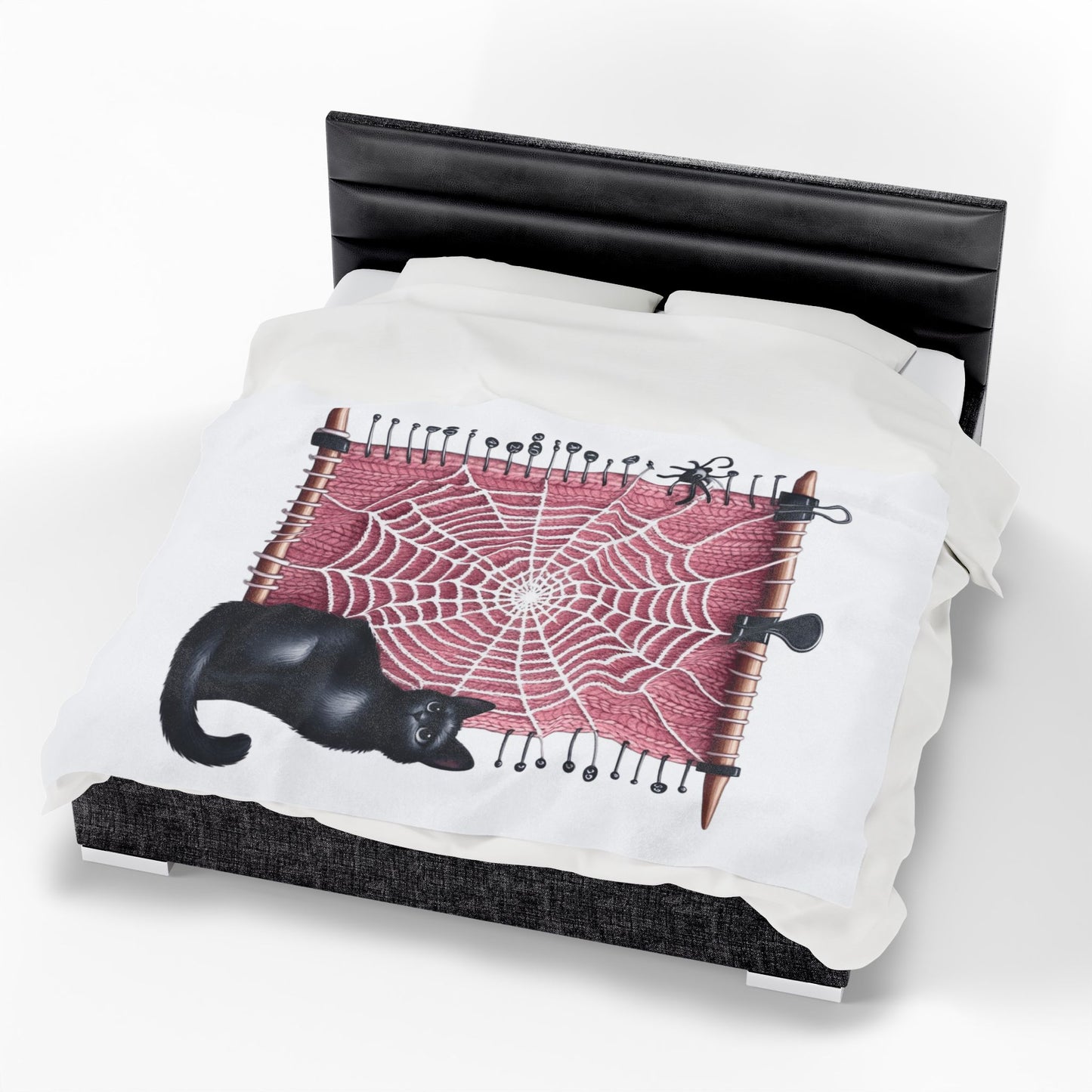 Cozy Cat-Themed Velveteen Plush Blanket | Purr-fect for Halloween, Home Decor, Cat Lovers, Gift for Her, Cozy Nights