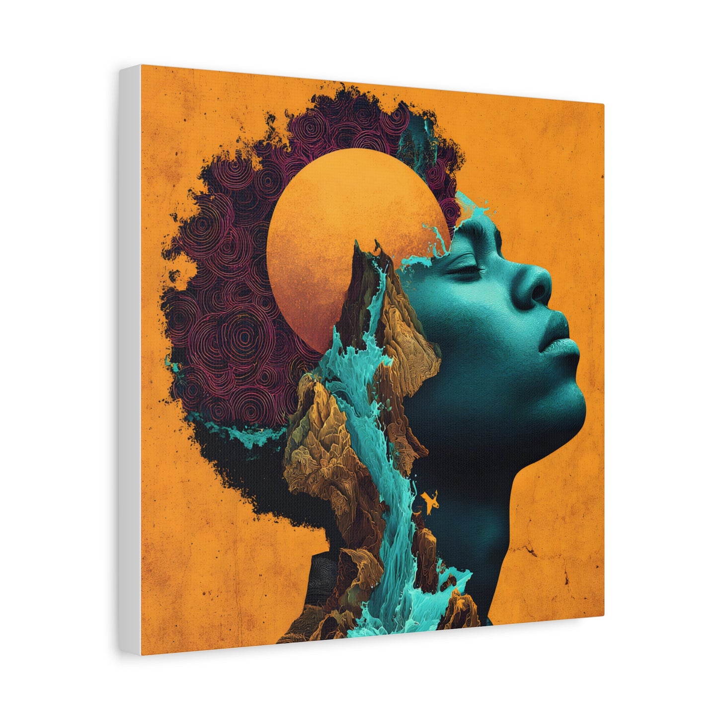 Afrofuturist Canvas Wall Art — 'Solace' Portrait on Matte Stretched Canvas