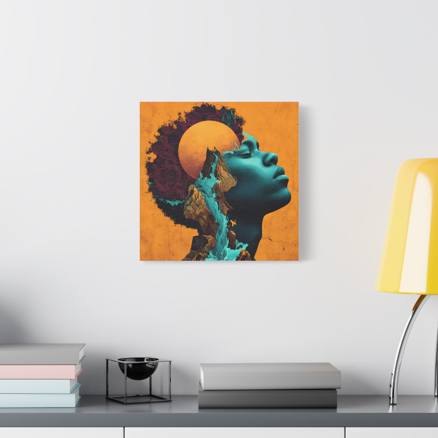 Afrofuturist Canvas Wall Art — 'Solace' Portrait on Matte Stretched Canvas