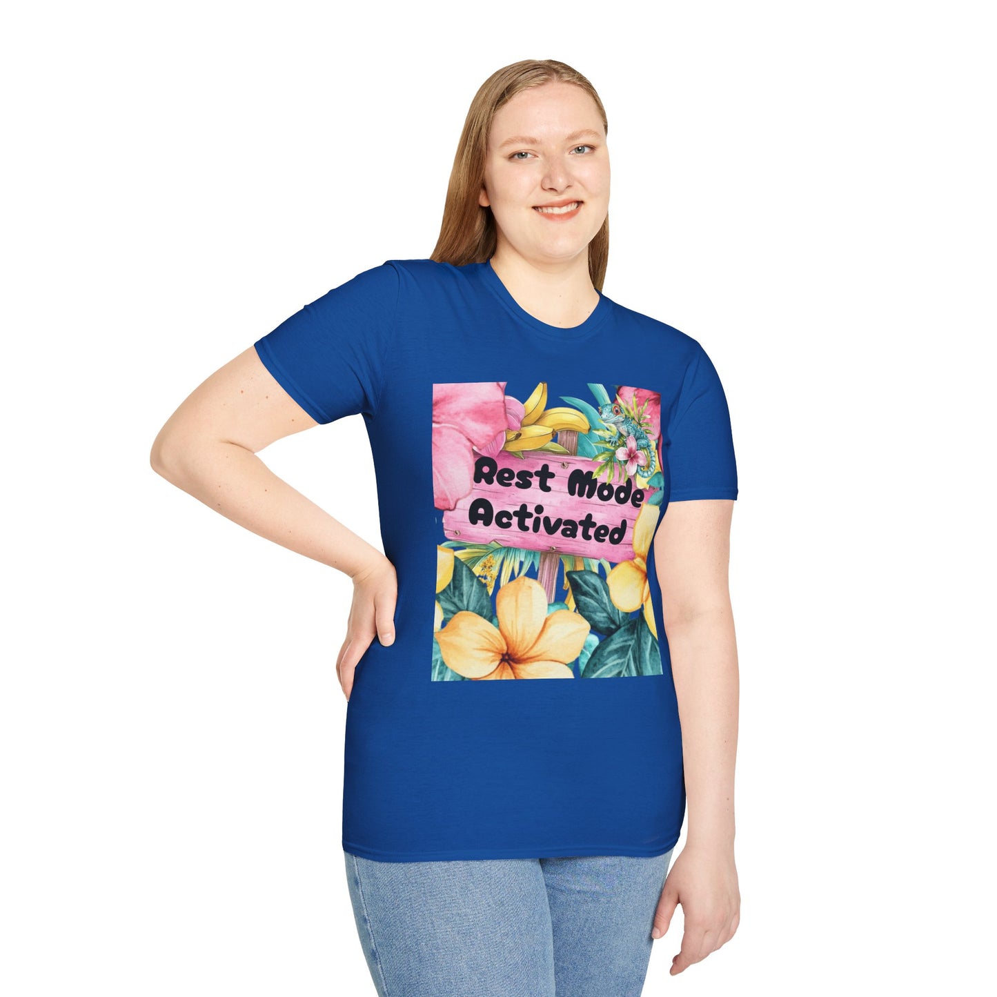 T-Shirt — "Rest Mode Activated" Floral Beach Graphic Tee