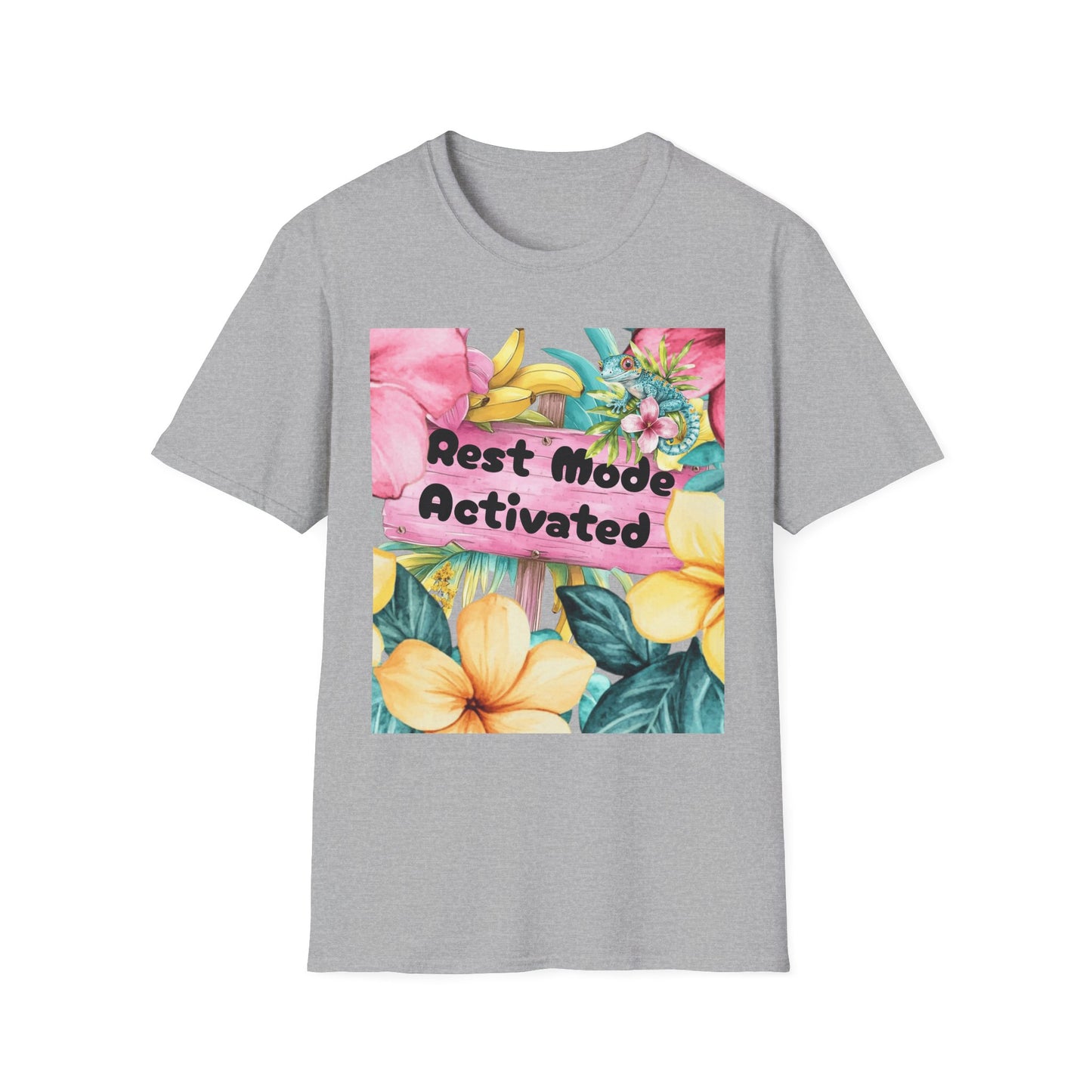 T-Shirt — "Rest Mode Activated" Floral Beach Graphic Tee