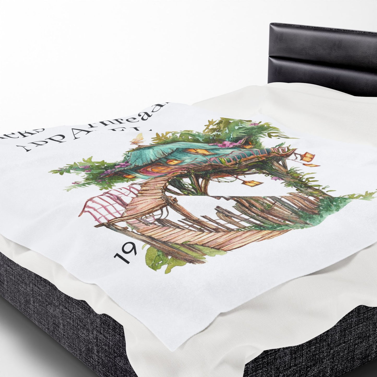 Cute Tree House Velveteen Plush Blanket