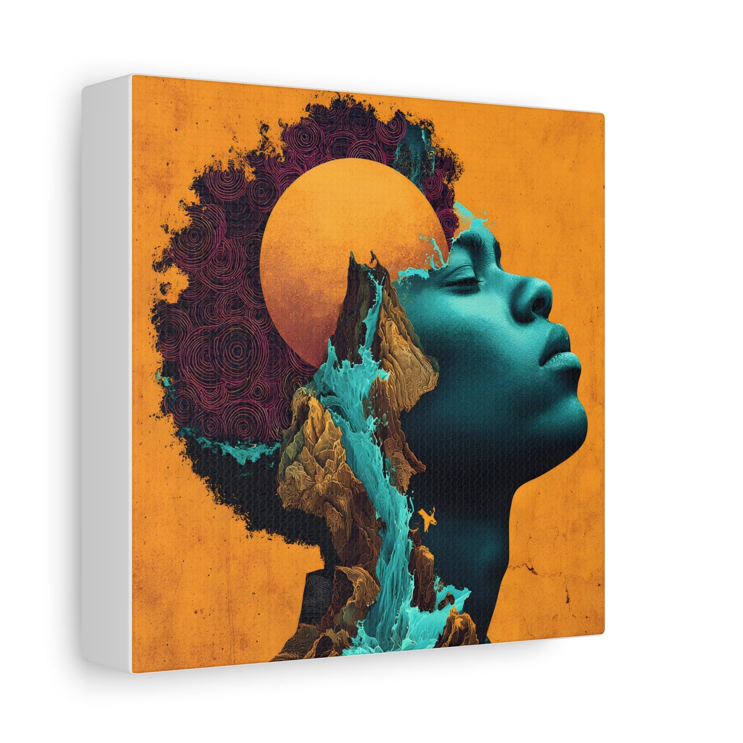 Afrofuturist Canvas Wall Art — 'Solace' Portrait on Matte Stretched Canvas