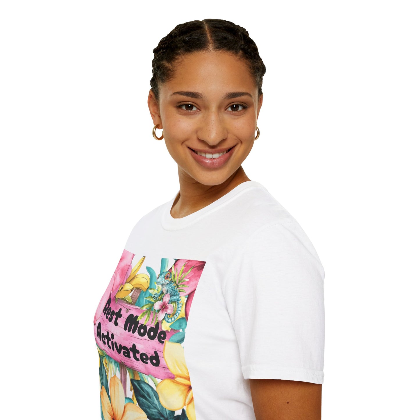 T-Shirt — "Rest Mode Activated" Floral Beach Graphic Tee