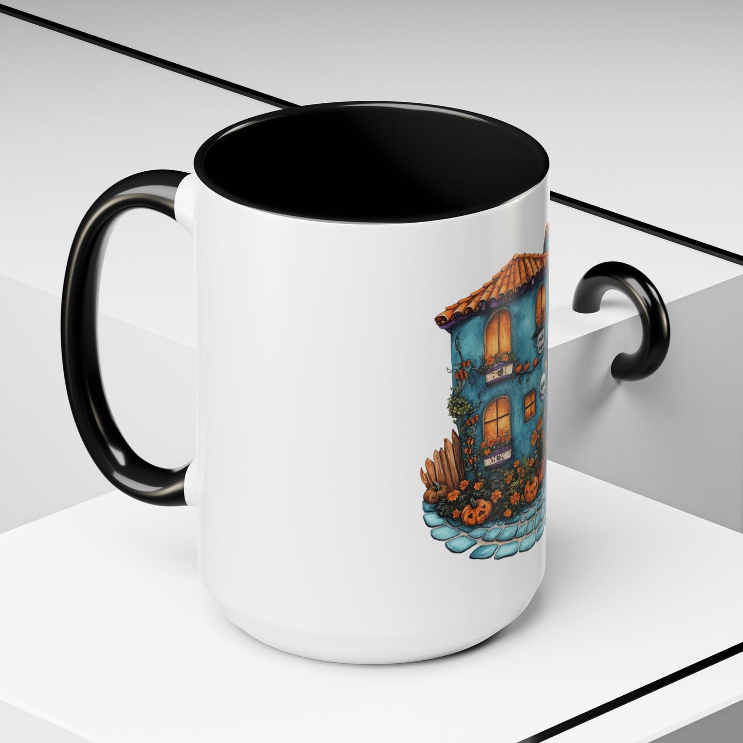Charming Haunted House Mug - Perfect for Halloween, Coffee Lovers, Home Decor, Gift Idea, Unique Art