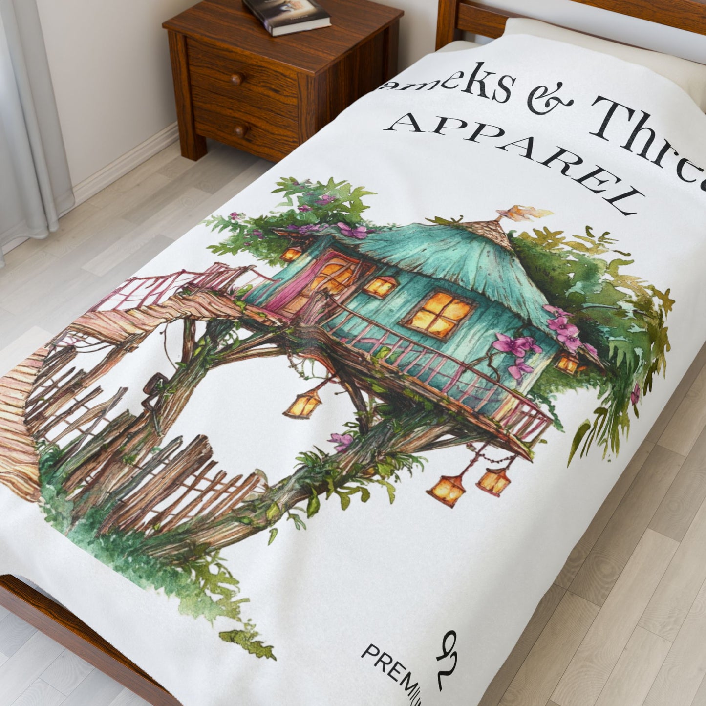 Cute Tree House Velveteen Plush Blanket