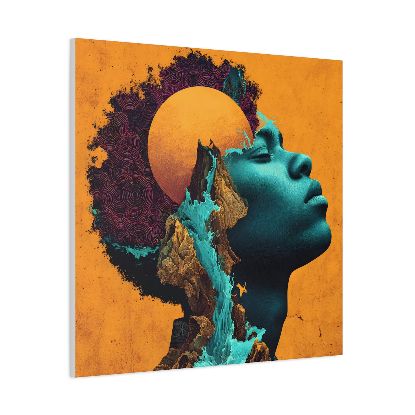 Afrofuturist Canvas Wall Art — 'Solace' Portrait on Matte Stretched Canvas