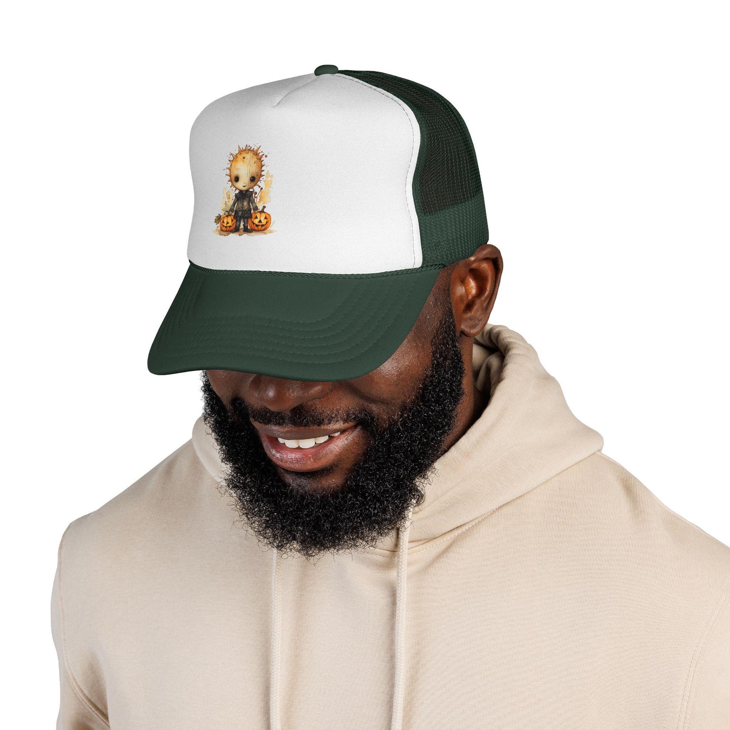Halloween Trucker Cap: Spooky Pumpkin Hat, Fall Fashion