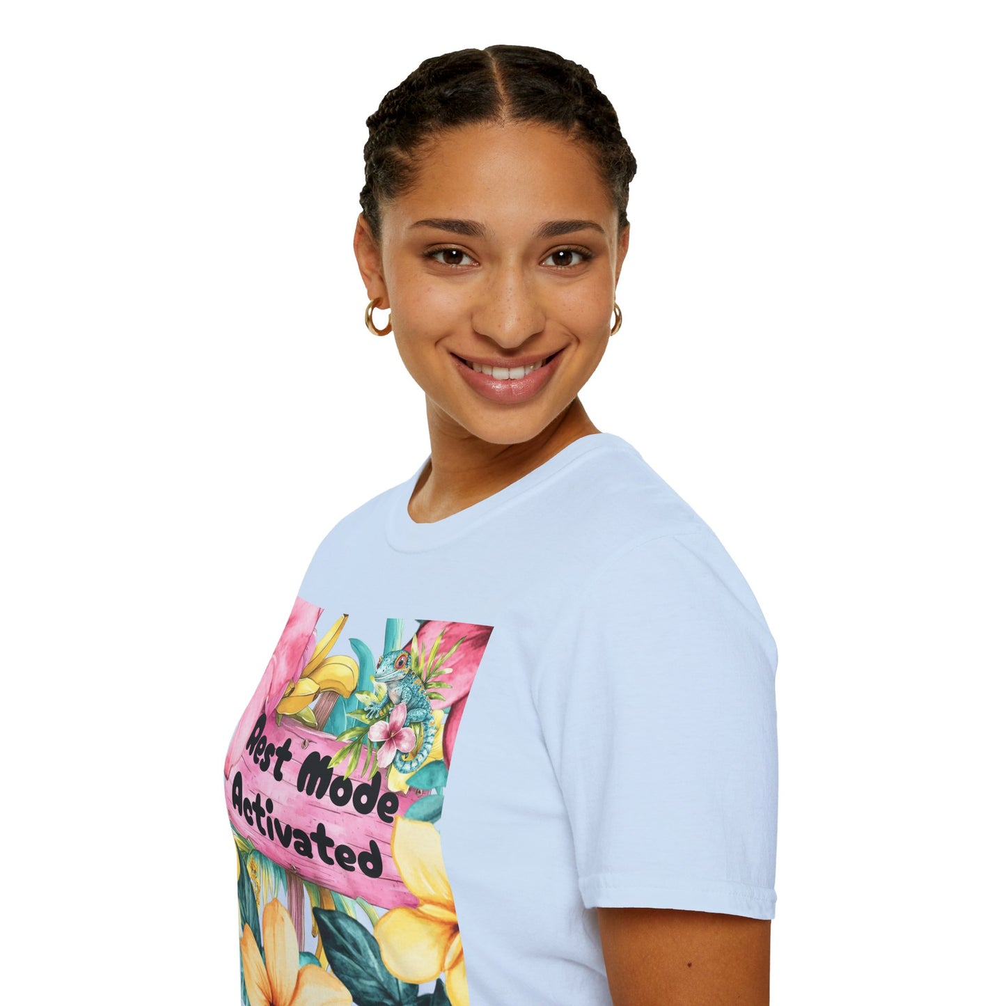 T-Shirt — "Rest Mode Activated" Floral Beach Graphic Tee