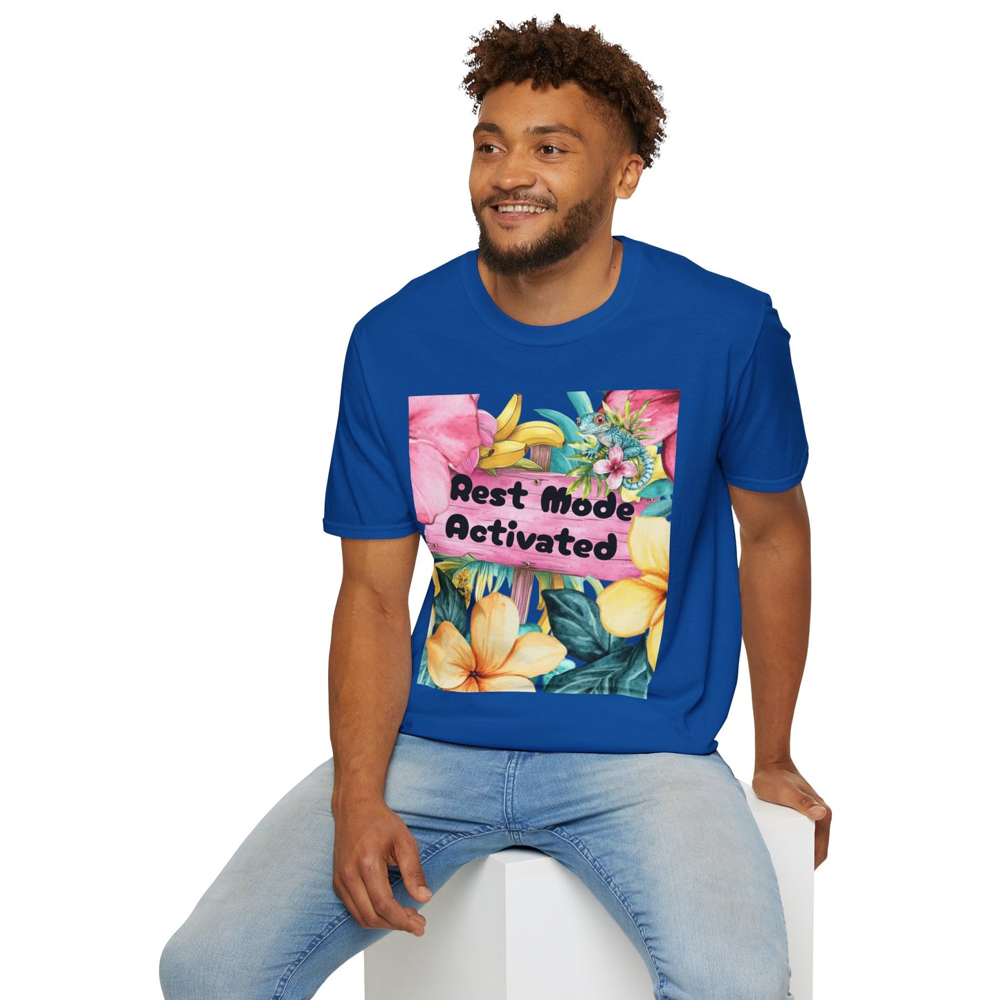 T-Shirt — "Rest Mode Activated" Floral Beach Graphic Tee