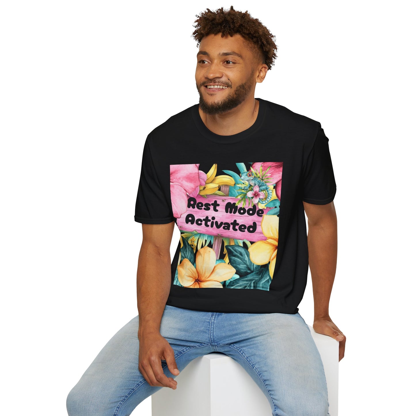 T-Shirt — "Rest Mode Activated" Floral Beach Graphic Tee