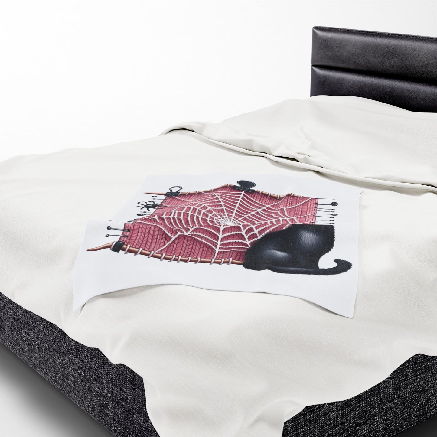 Cozy Cat-Themed Velveteen Plush Blanket | Purr-fect for Halloween, Home Decor, Cat Lovers, Gift for Her, Cozy Nights