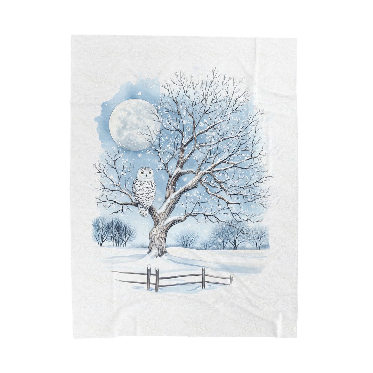 Winter Owl Plush Blanket, Cozy Home Decor, Gift for Animal Lovers, Soft Throw for Holidays, Snuggle Blanket for Winter Nights