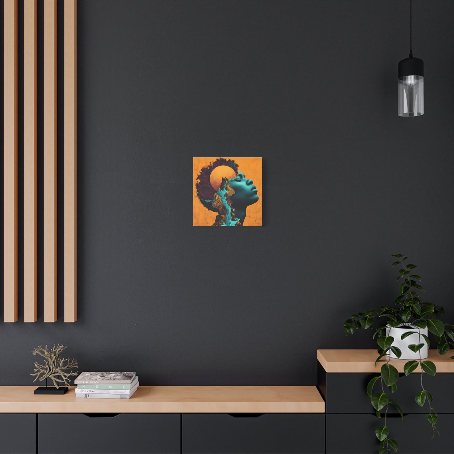 Afrofuturist Canvas Wall Art — 'Solace' Portrait on Matte Stretched Canvas