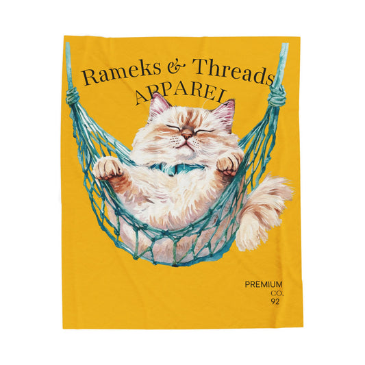 Cute Cat Lovers Cozy Velveteen Plush Blanket,