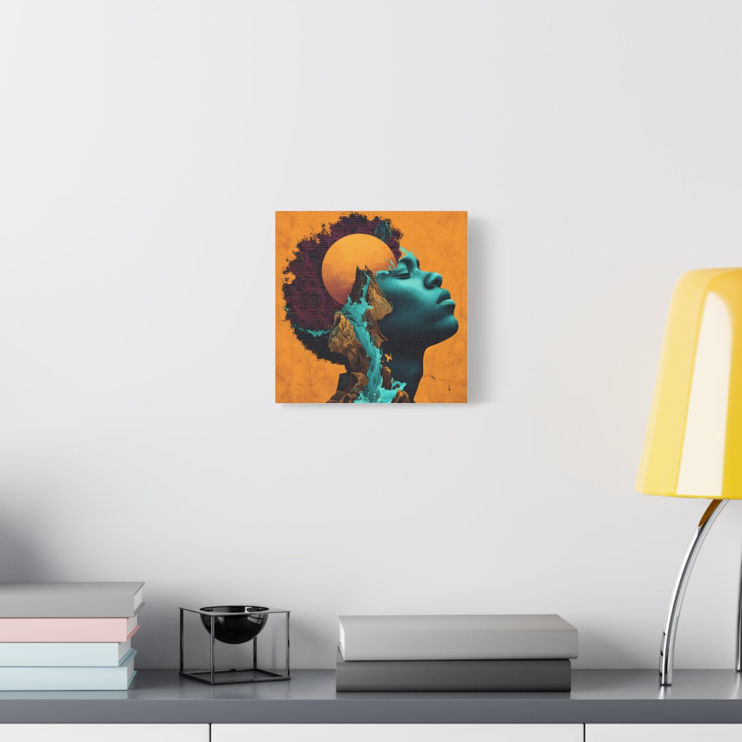 Afrofuturist Canvas Wall Art — 'Solace' Portrait on Matte Stretched Canvas