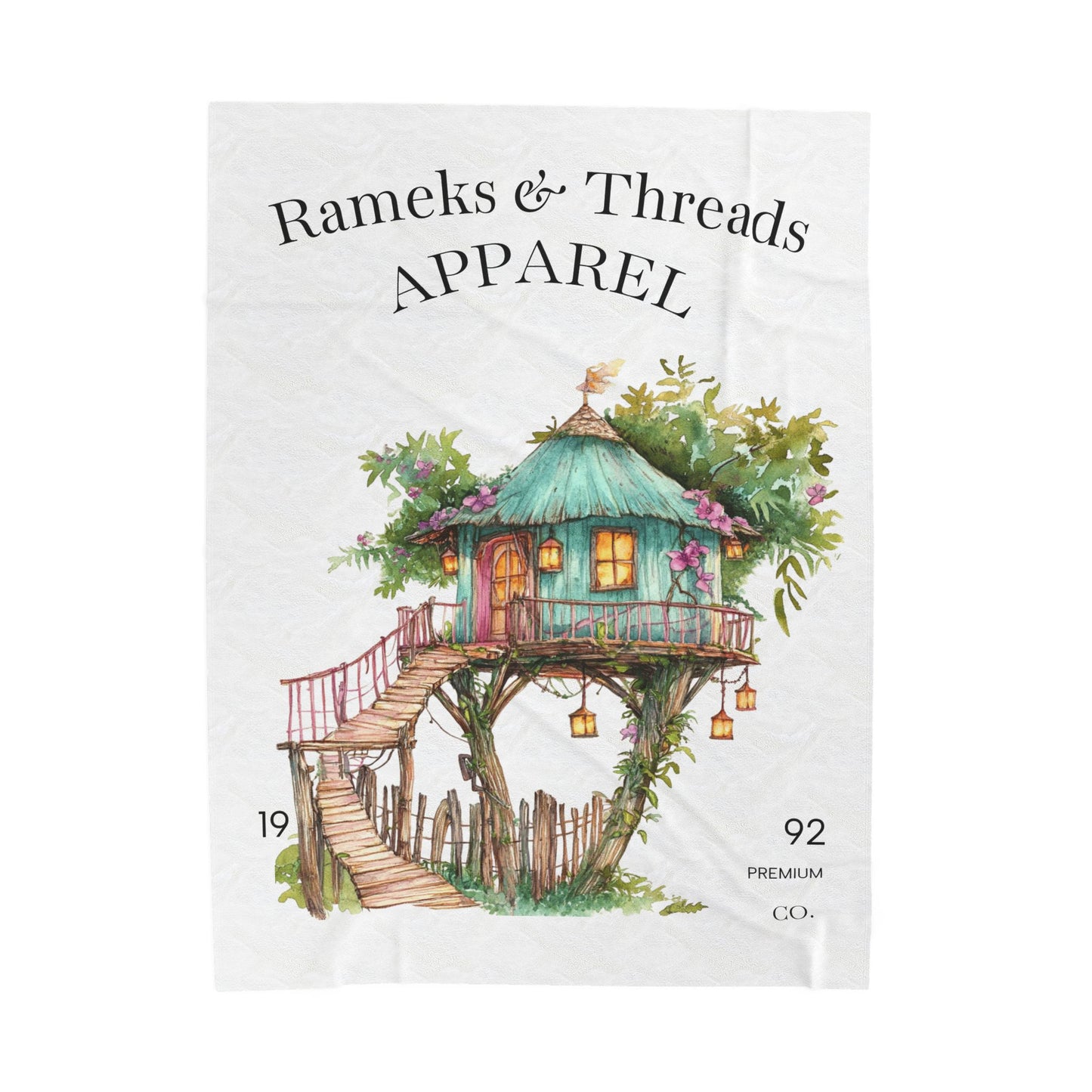 Cute Tree House Velveteen Plush Blanket