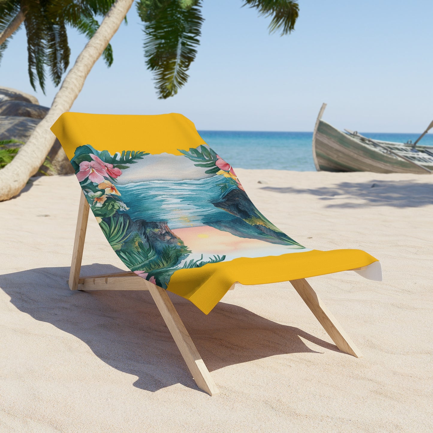 Tropical Paradise Beach Towel - Vibrant Floral Design, Summer Essentials, Poolside Accessory, Wedding Gift, Travel Companion
