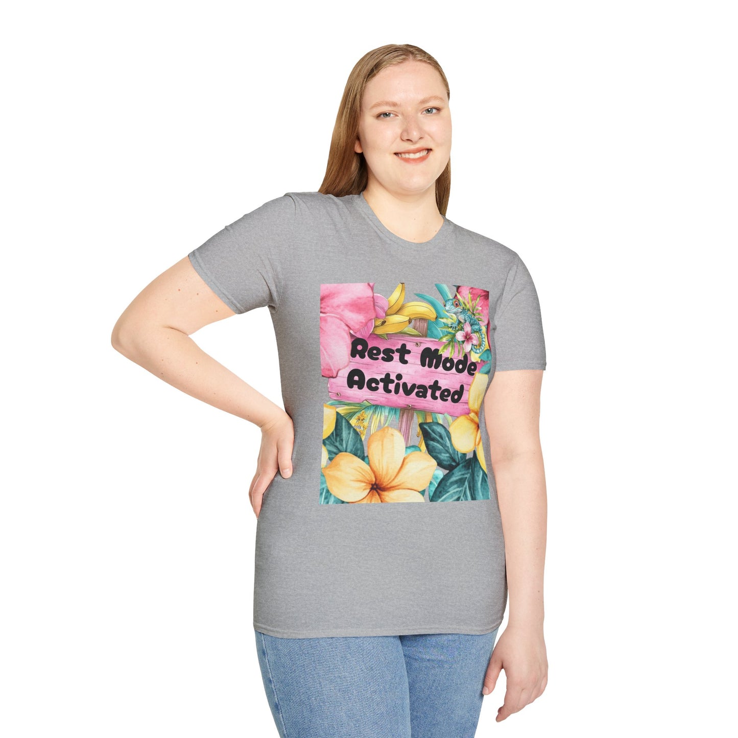 T-Shirt — "Rest Mode Activated" Floral Beach Graphic Tee