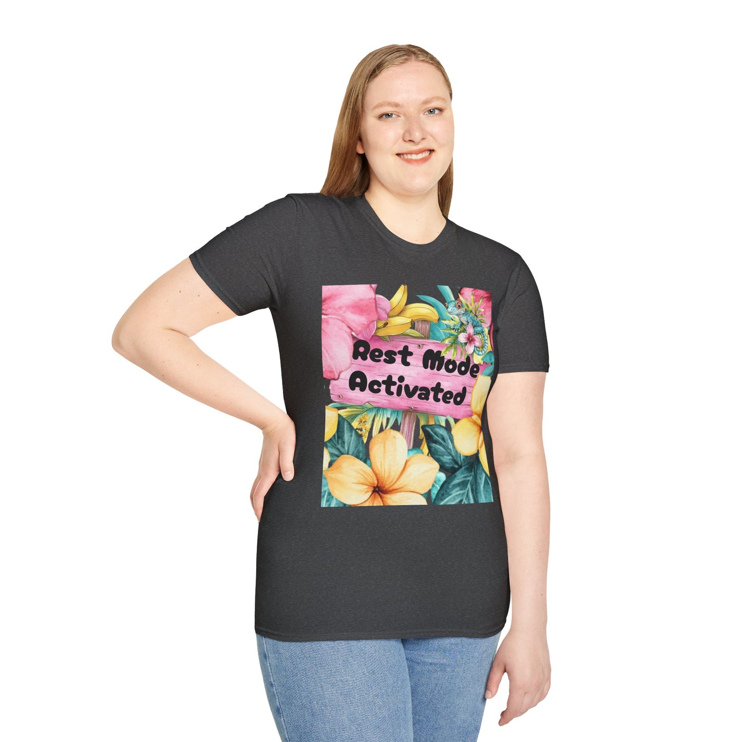 T-Shirt — "Rest Mode Activated" Floral Beach Graphic Tee