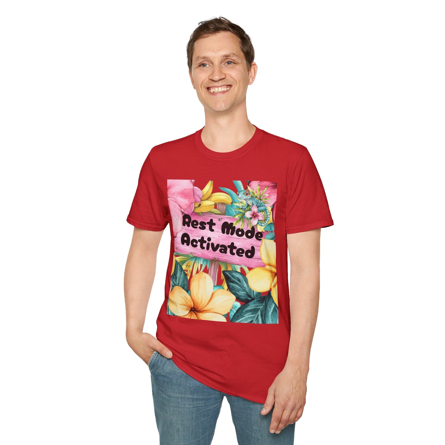 T-Shirt — "Rest Mode Activated" Floral Beach Graphic Tee